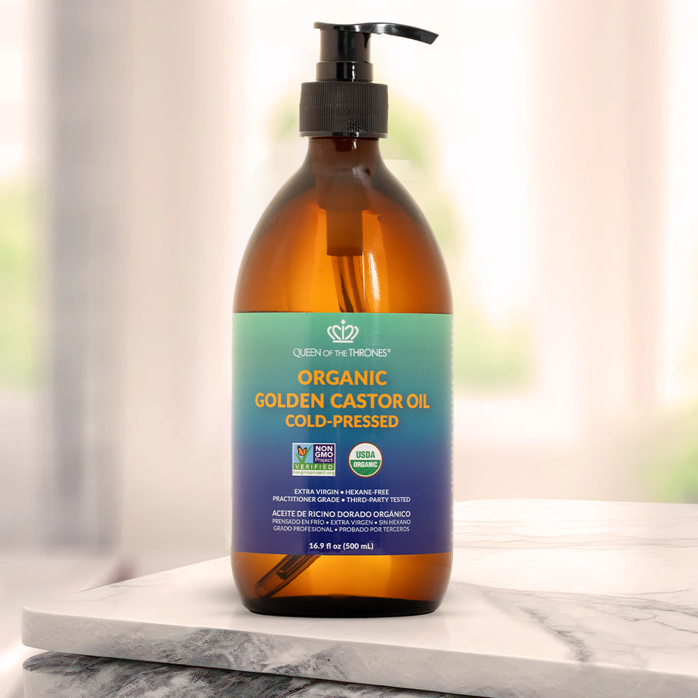 Aceite de Ricino Orgánico 16.9oz 100% Puro, Libre de Hexano, Extra-Virgen