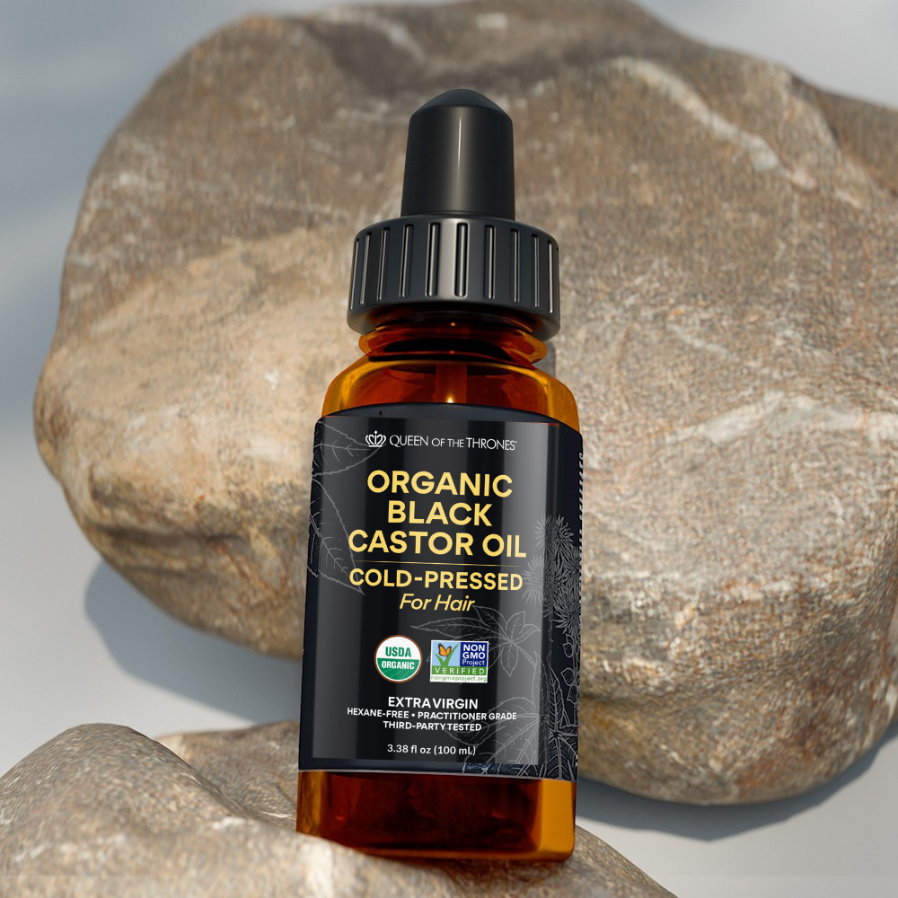 Organic Black Castor Oil for Kinky, Coily, Coarse Hair 3.38 oz