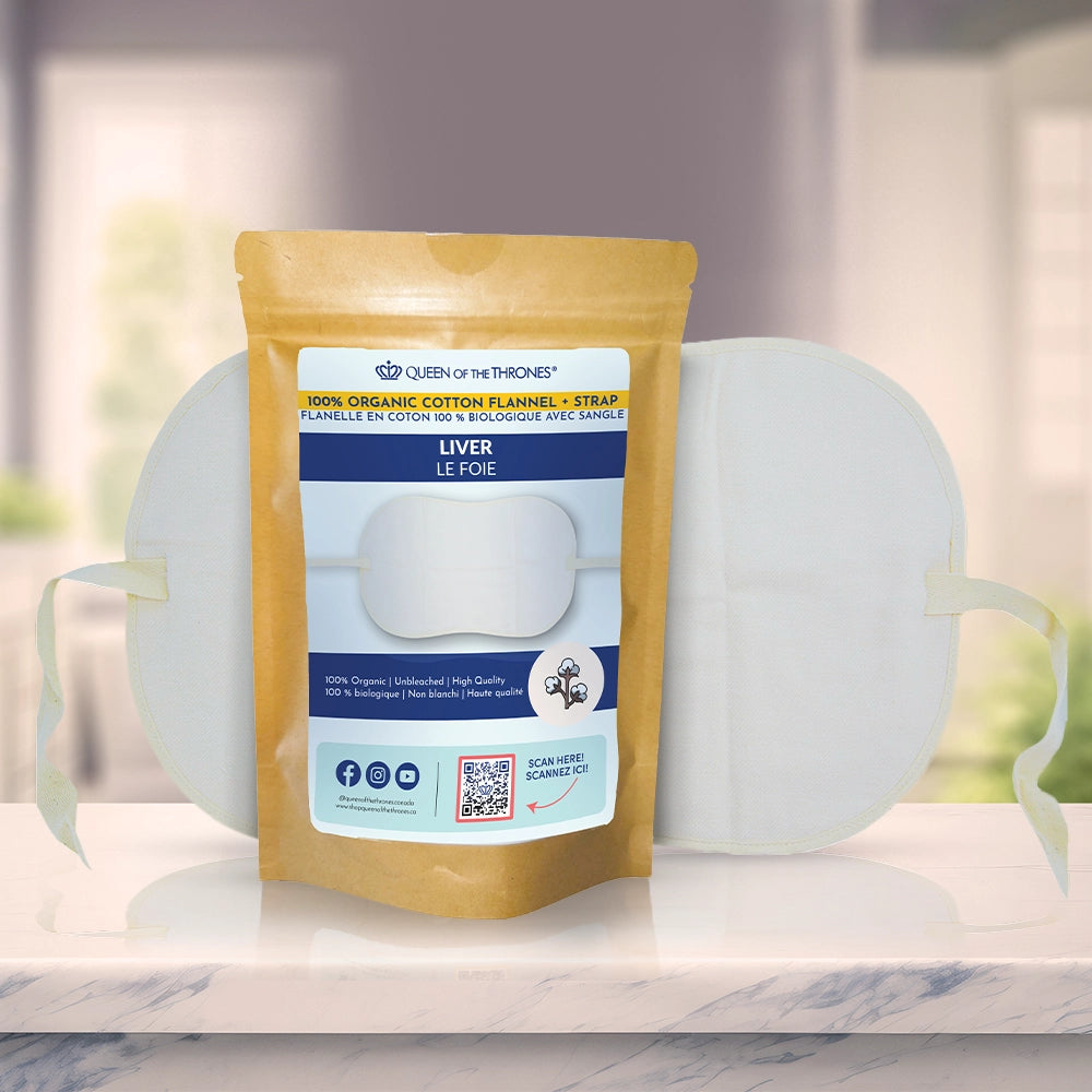 Organic Cotton Castor Oil Pack for Liver + Strap (excludes less-mess layer)