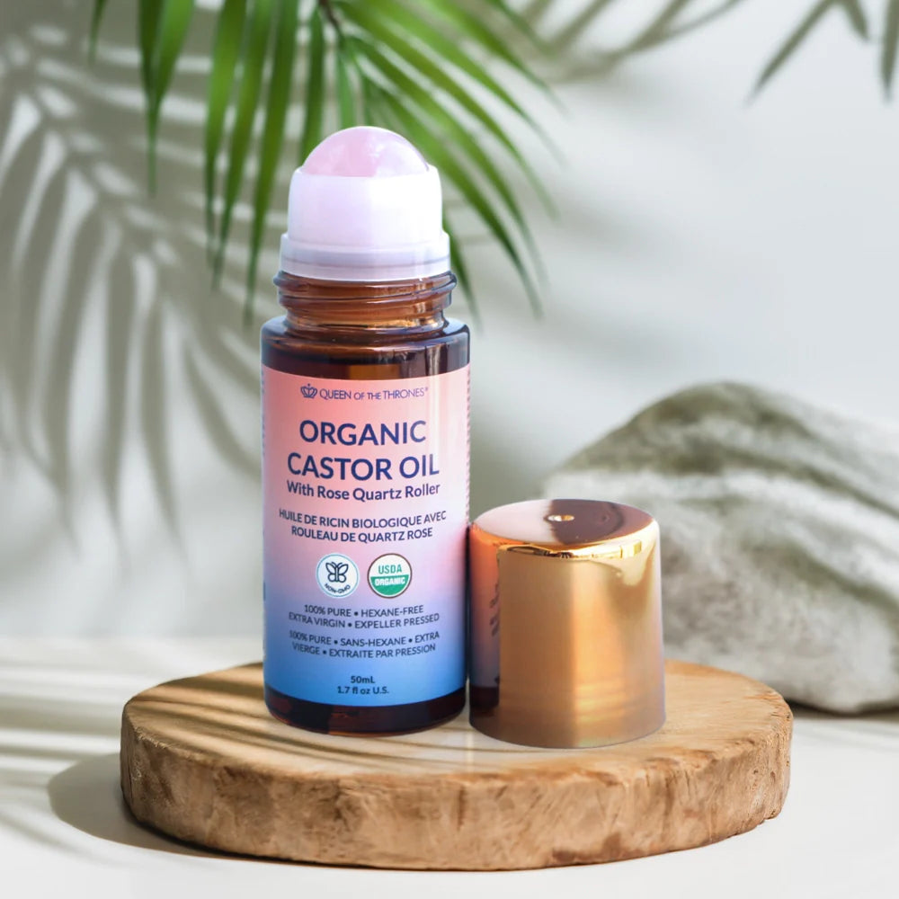 Castor Oil Rose Quartz Roll-On