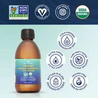Aceite de Ricino Orgánico 16.9oz 100% Puro, Libre de Hexano, Extra-Virgen
