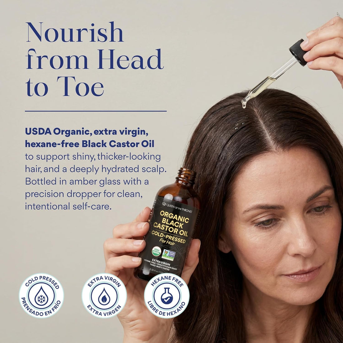Organic Black Castor Oil with Dropper