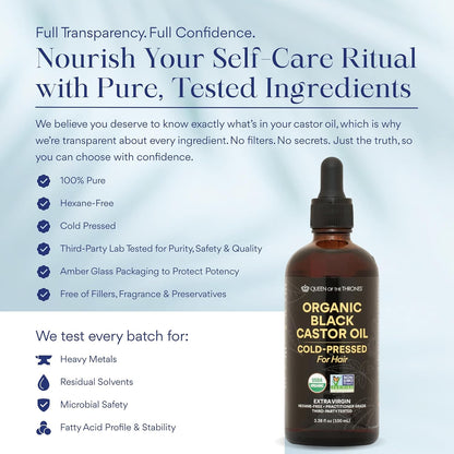 Organic Black Castor Oil with Dropper