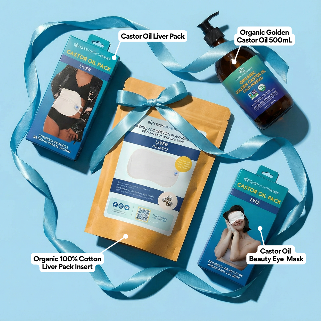 Paquete de aceite de ricino para limpieza energética