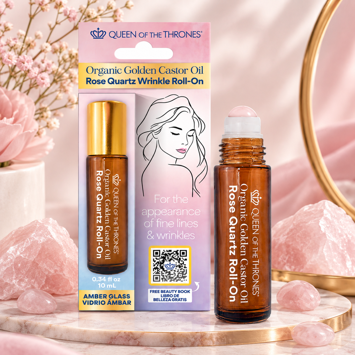 Pocket Mini Rose Quartz Roll-on