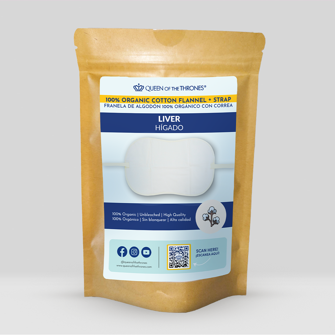 Organic Cotton Castor Oil Pack for Liver + Strap (excludes less-mess layer)