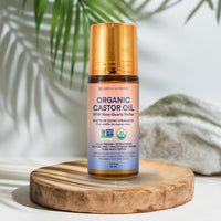 Organic Golden Castor Oil Roll-On with Rose Quartz Roller