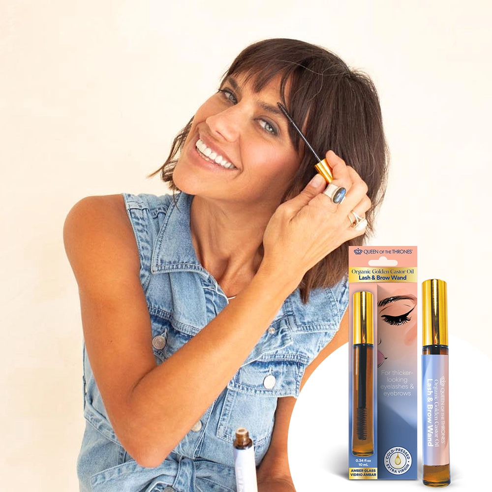 Organic Golden Castor Oil Lash &amp; Brow Glass Wand 0.34 fl oz