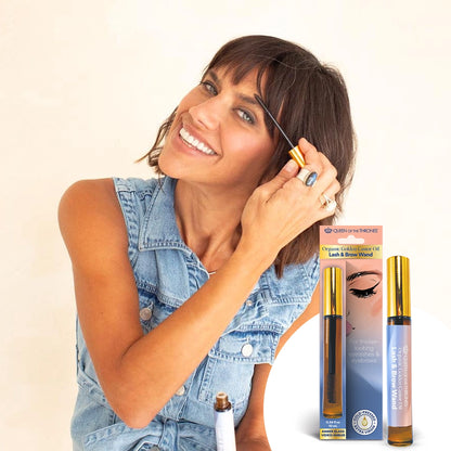 Organic Golden Castor Oil Lash &amp; Brow Glass Wand 0.34 fl oz