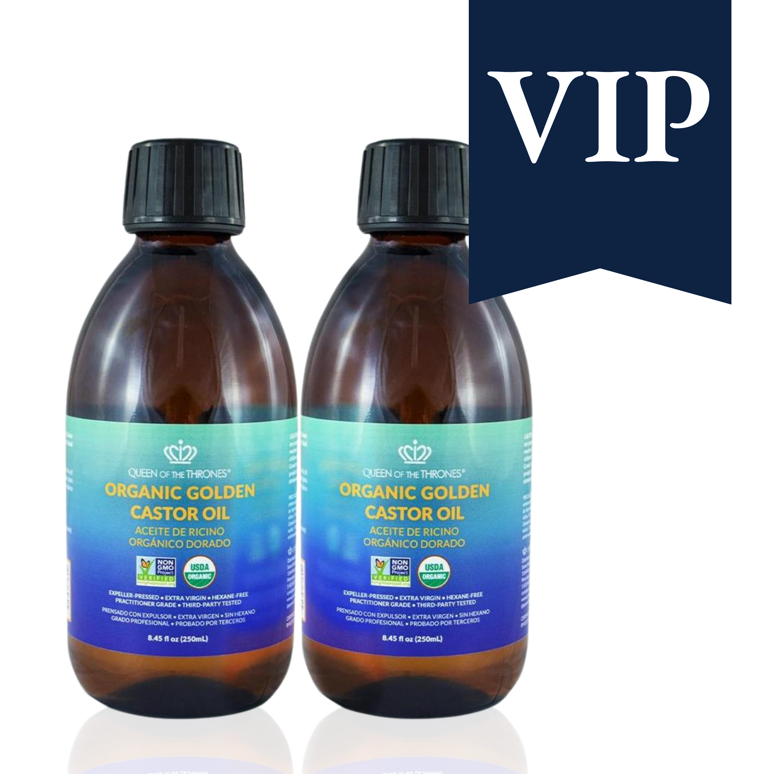 2 x Organic Golden Castor Oil 8.45oz (VIP)