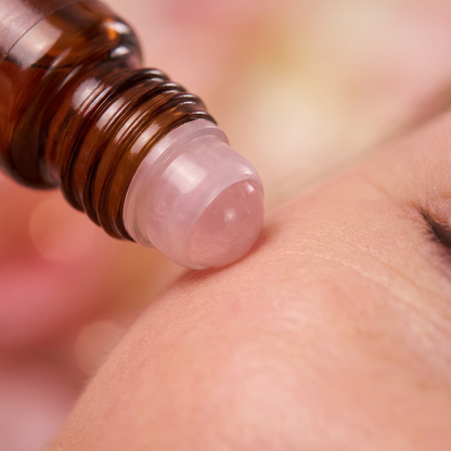 Organic Castor Oil Rose Quartz Roll-On for Fine Lines &amp; Wrinkles