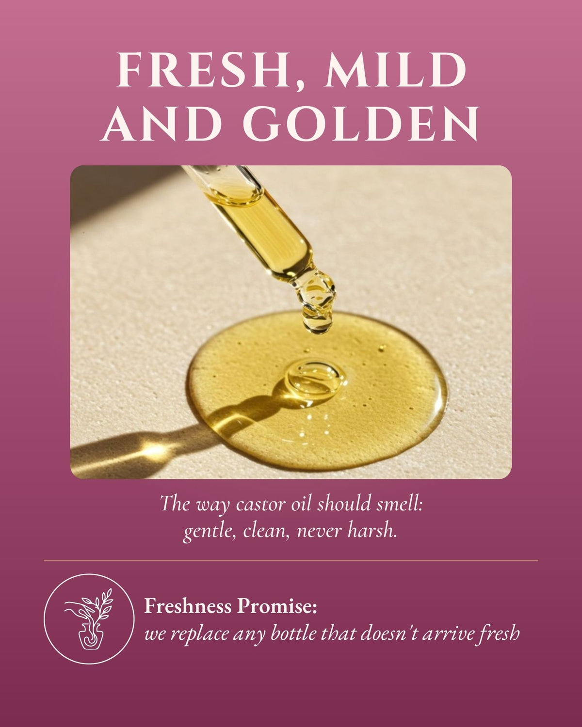 Organic Golden Castor Oil in an amber glass bottle