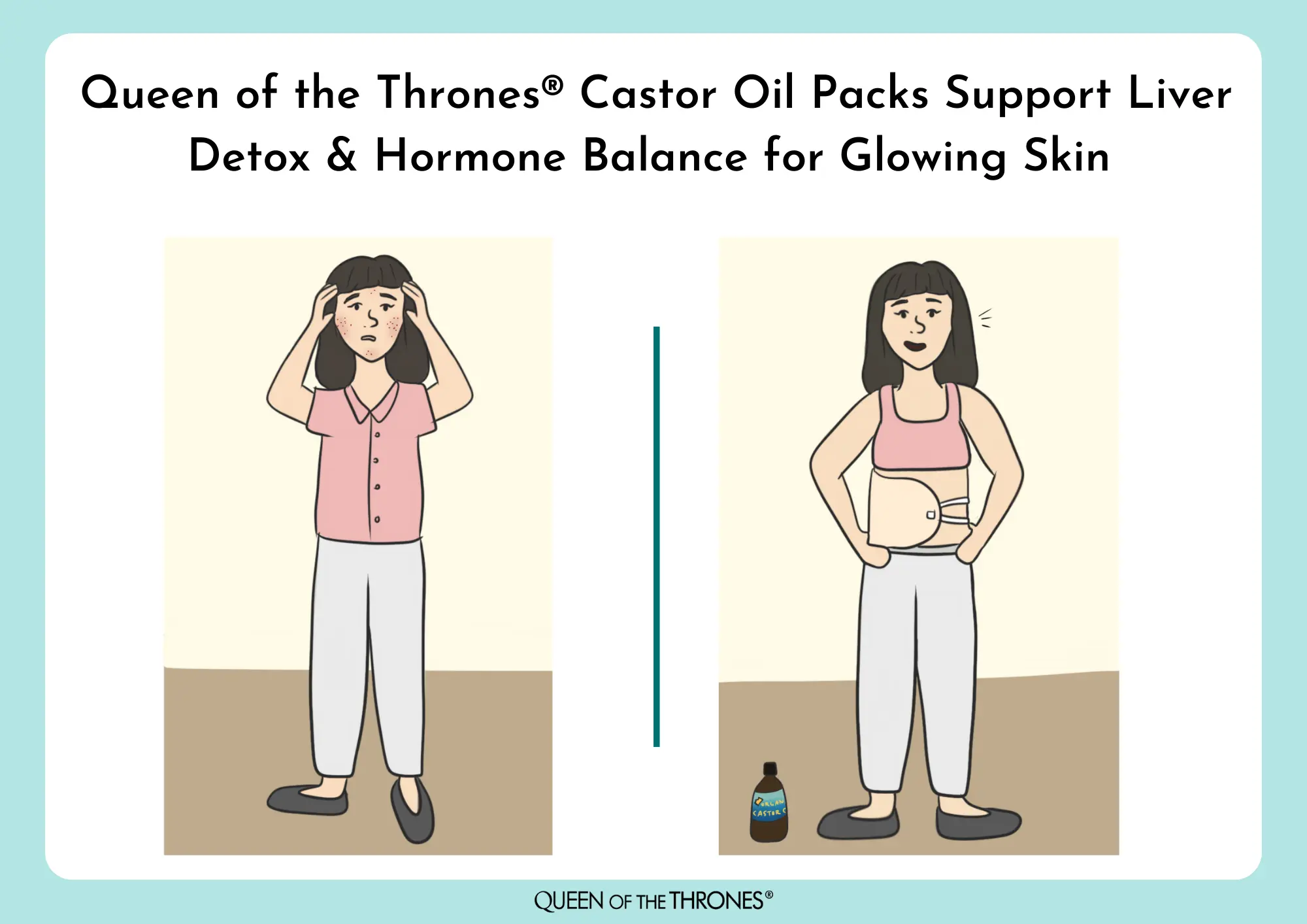 Queen of the Thrones Castor Oil Pack support Hormone Balance for a Glowing Skin
