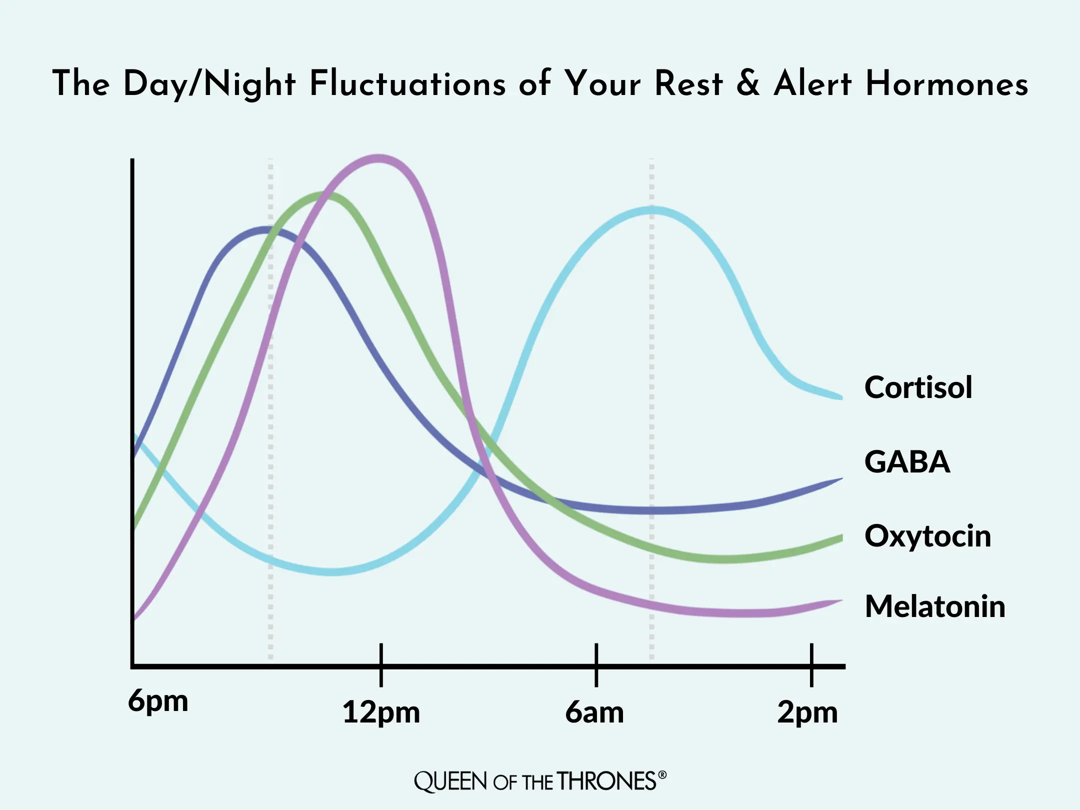 Day and Night Fluctuations ot your Rest and Alert Hormones by Queen of the Thrones