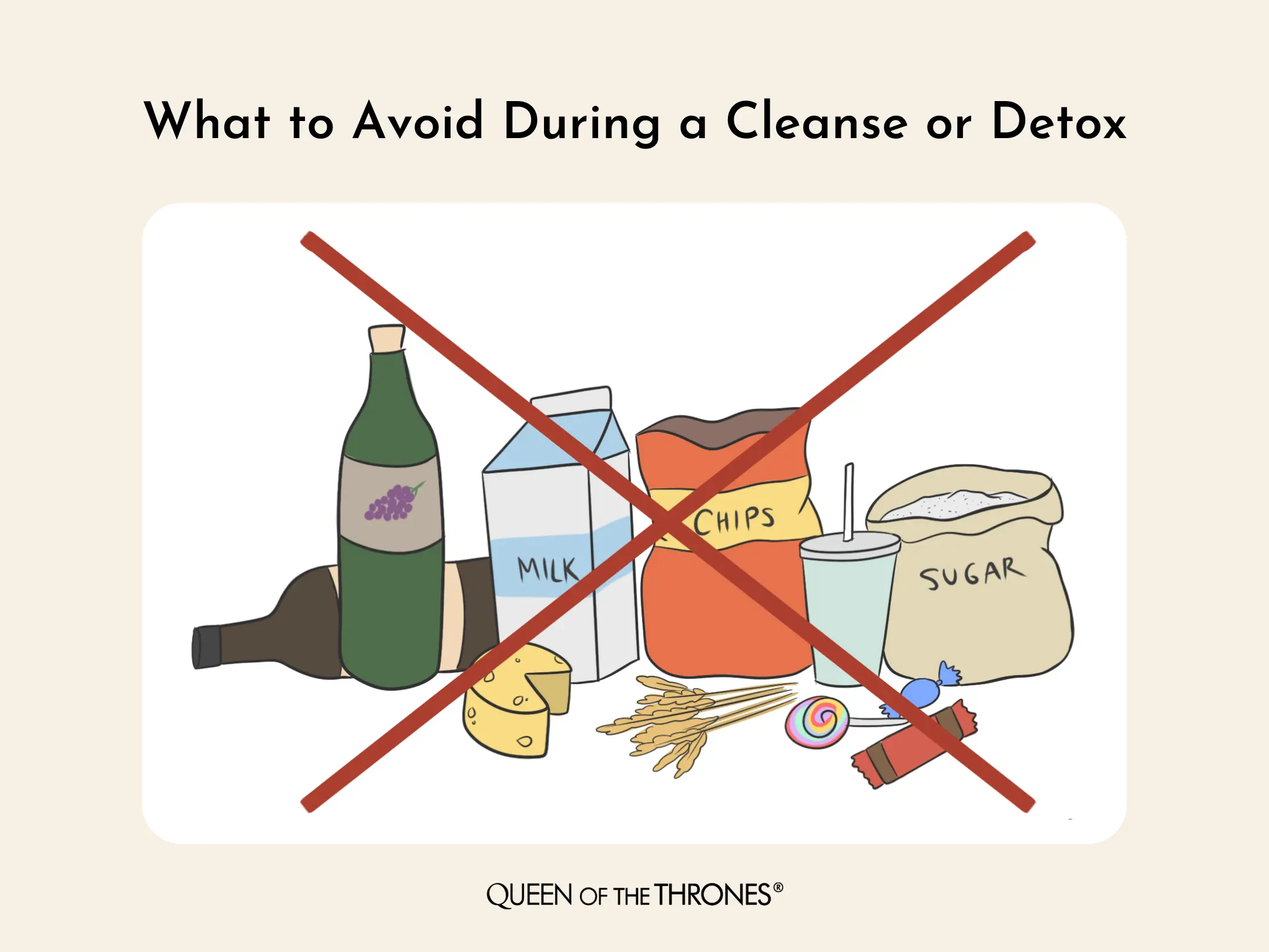 Learn with Queen of the Thrones What you should avoid during a Cleanse and Detox process
