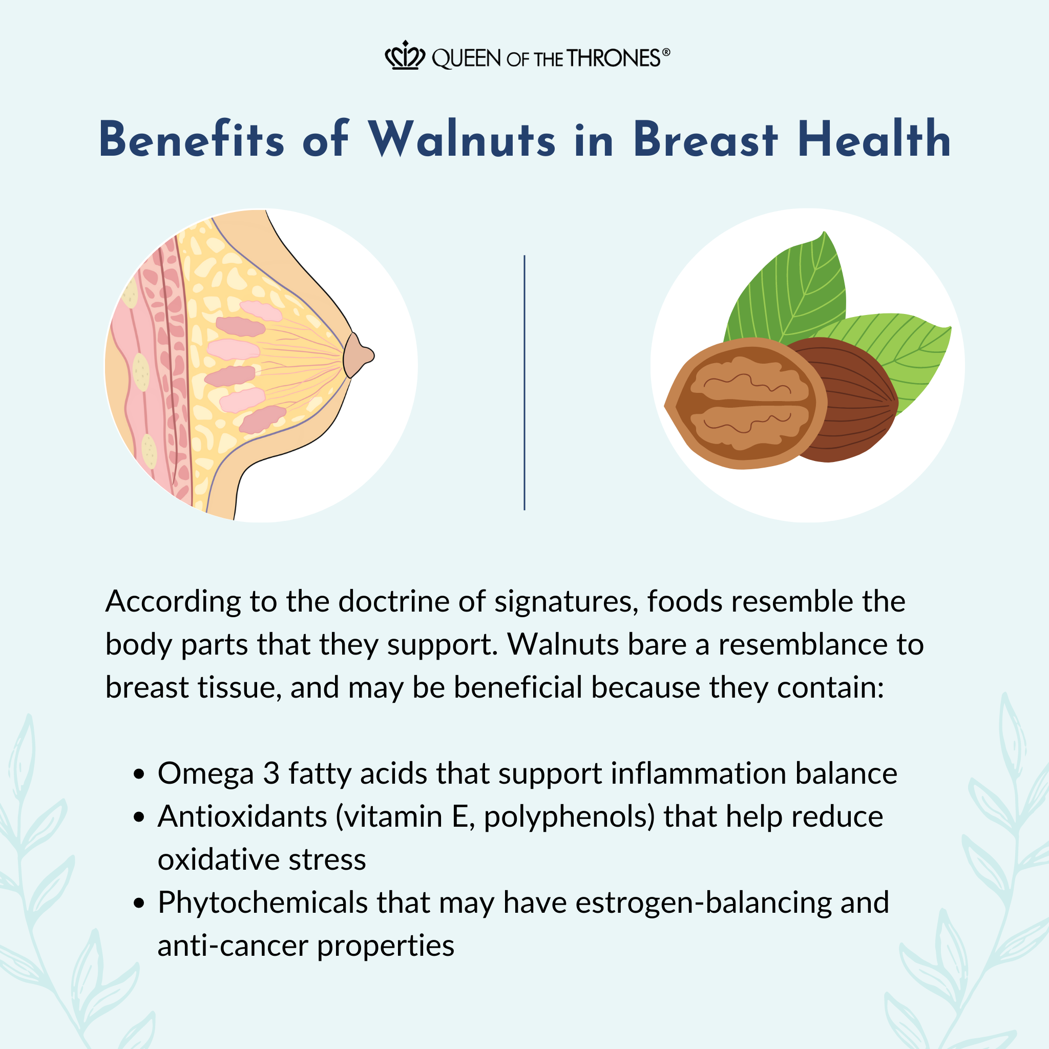 Walnuts are recommend to improve breast health by Queen of the Thrones