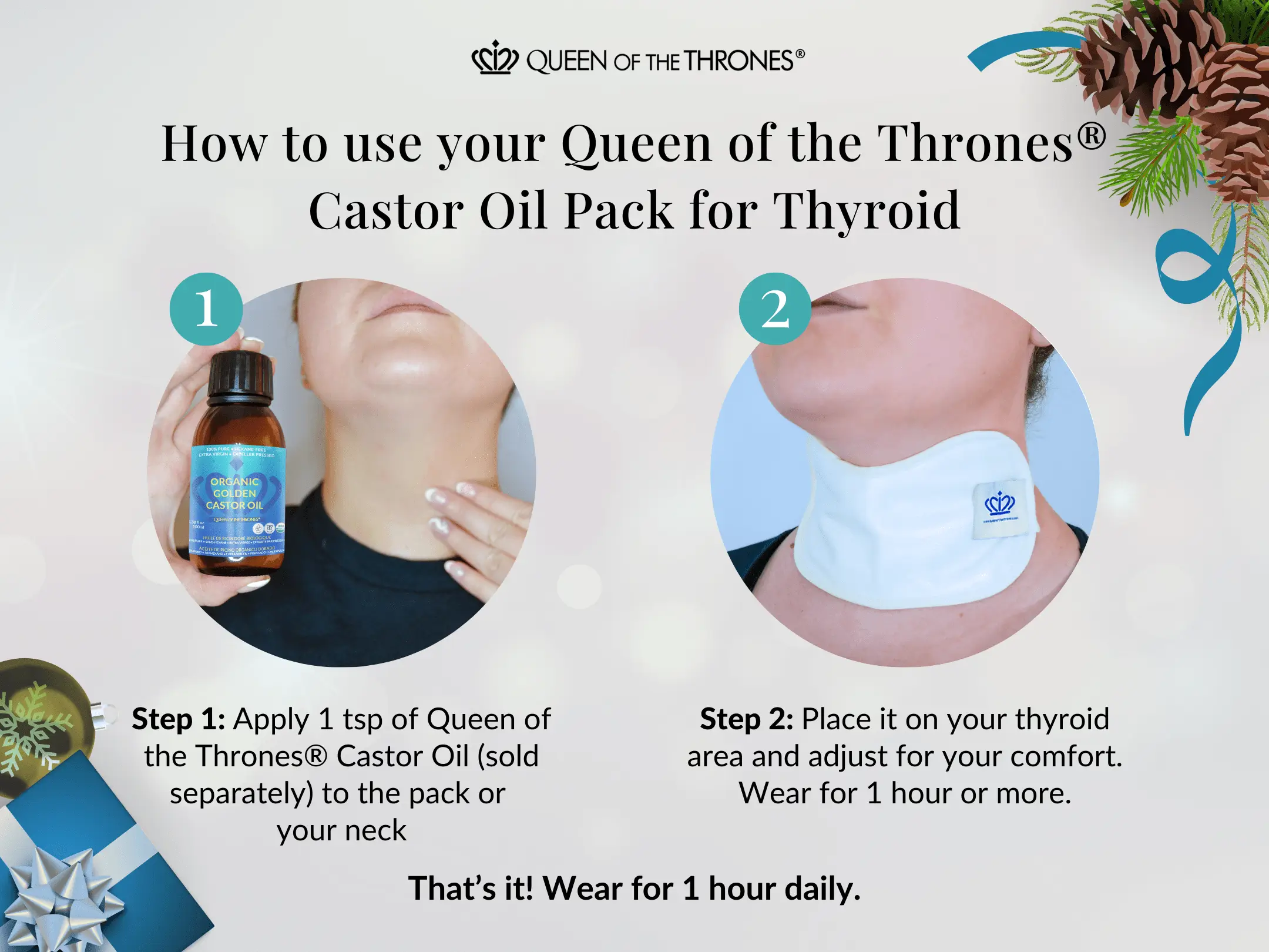 How to use Queen of the thrones Castor oil pack for thyroid