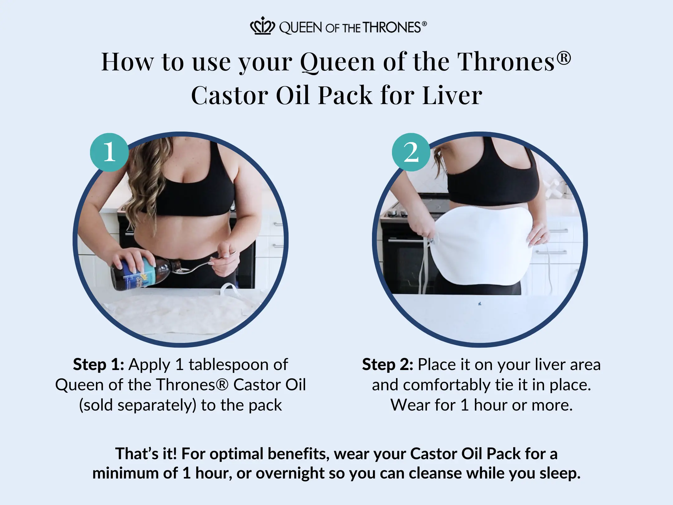 How to use Queen of the Thrones Castor oil pack