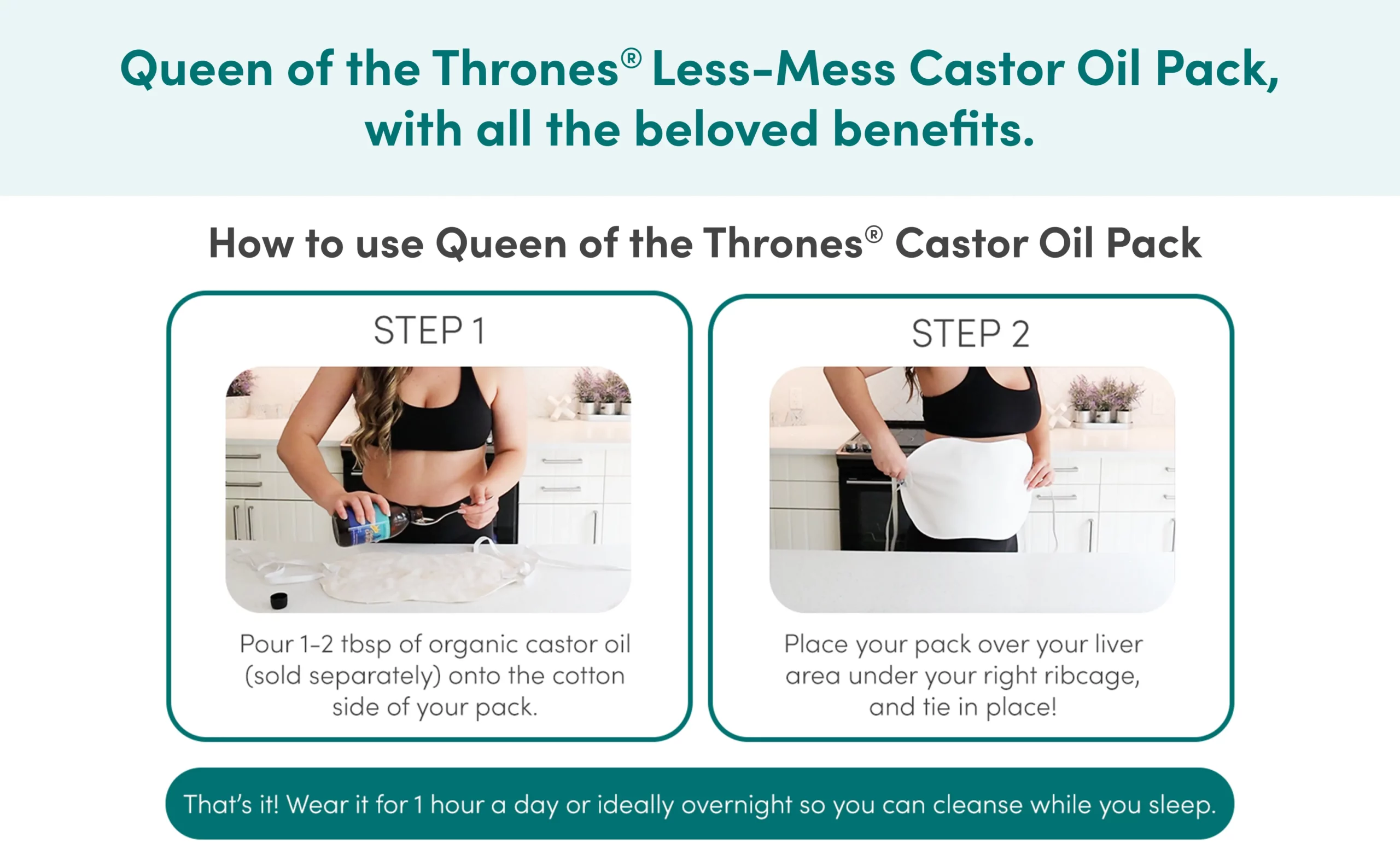 Queen of the Thrones less mess Castor Oil Pack with all the beloved benefits