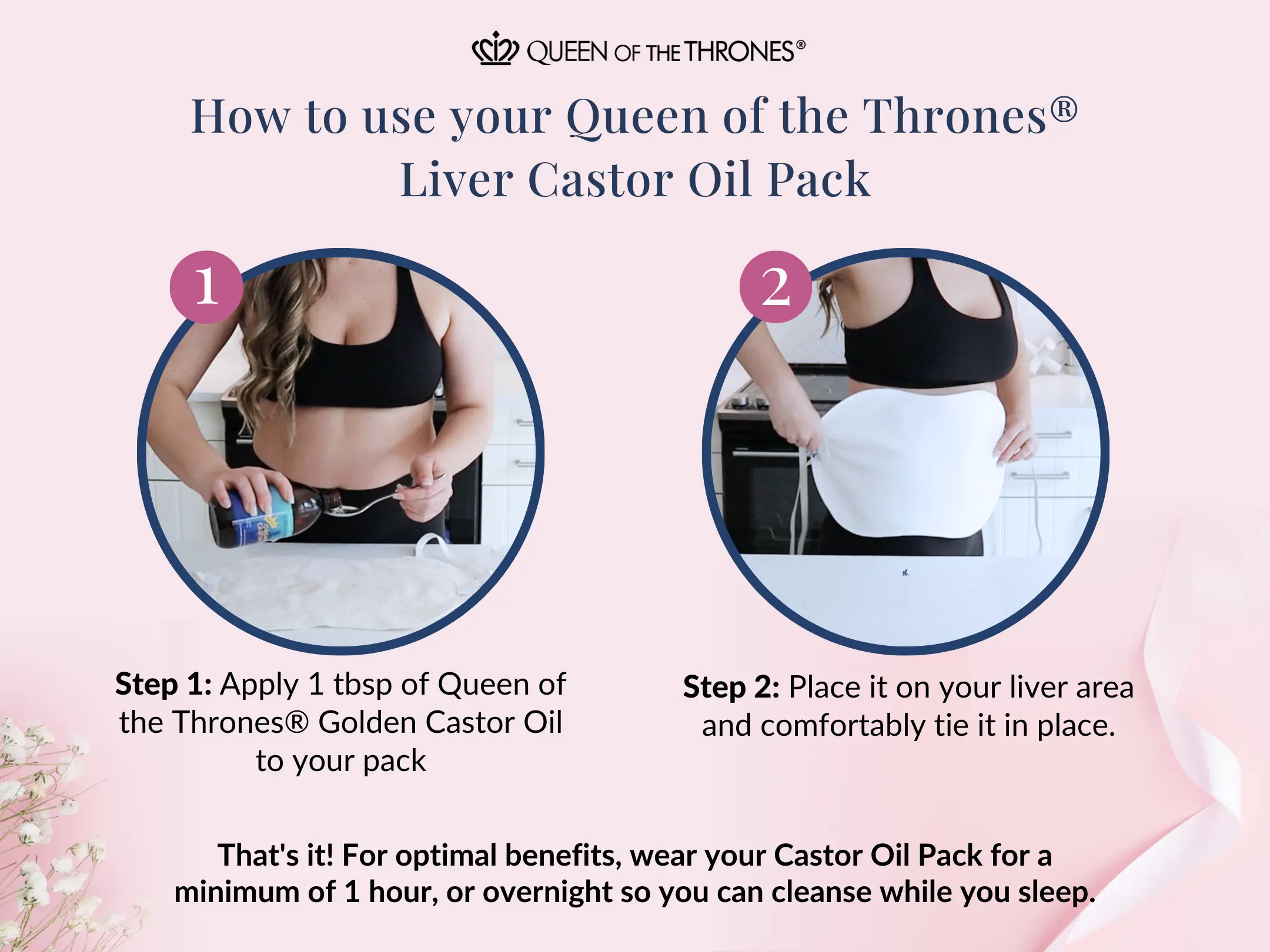 Queen of the Thrones Castor Oil Pack Steps 