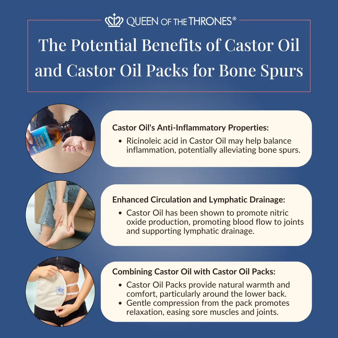 Benefits of castor oil and castor oil packs for bone spurs by Queen of the Thrones