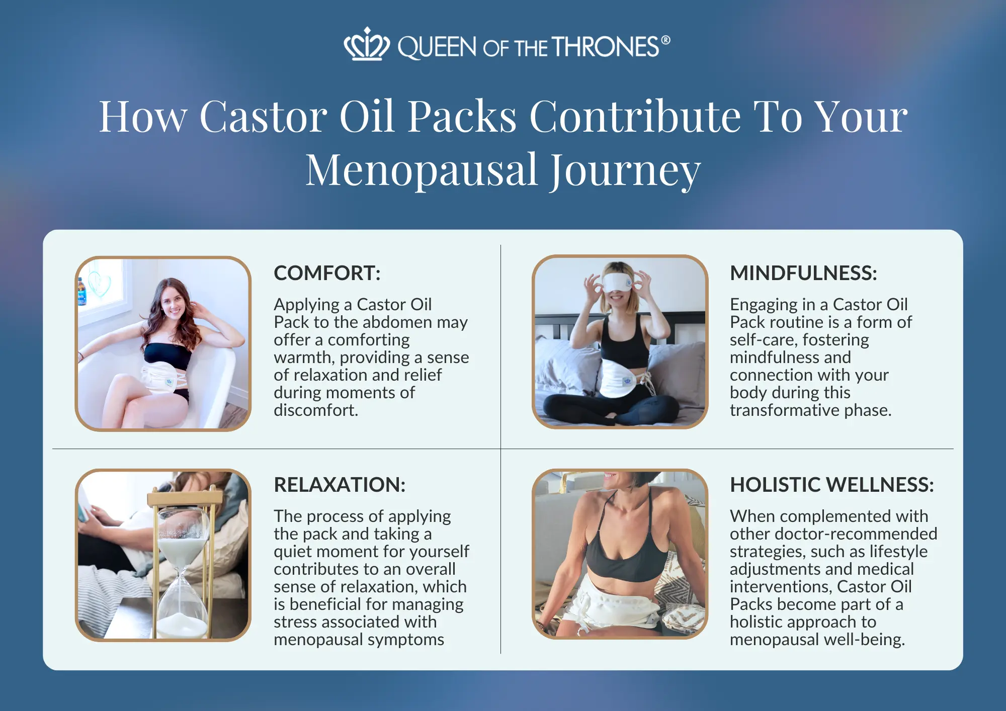 Queen of the Thrones Castor oil packs and your menopausal journey