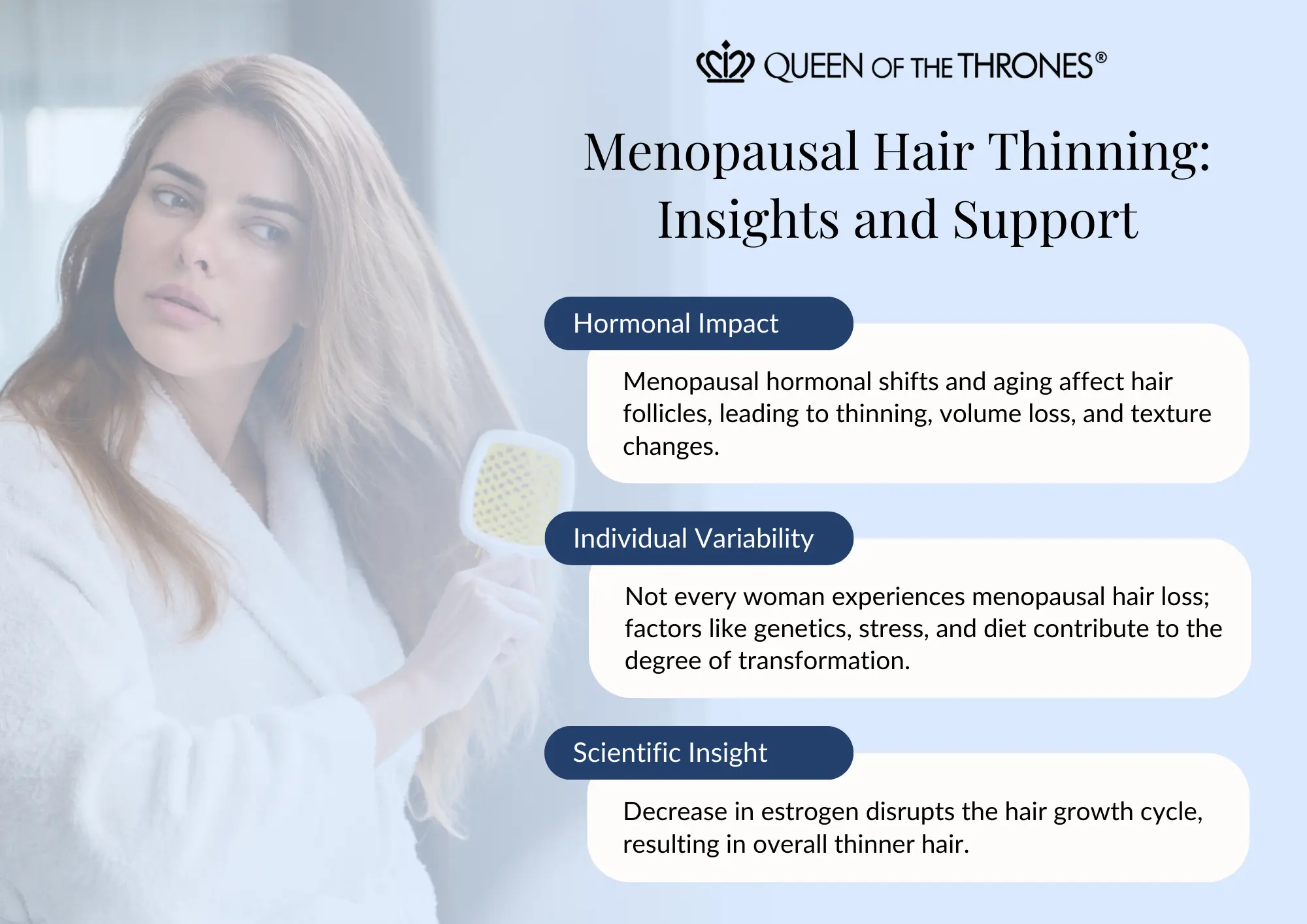Queen of the Thrones menopausal hair thinning insights and support