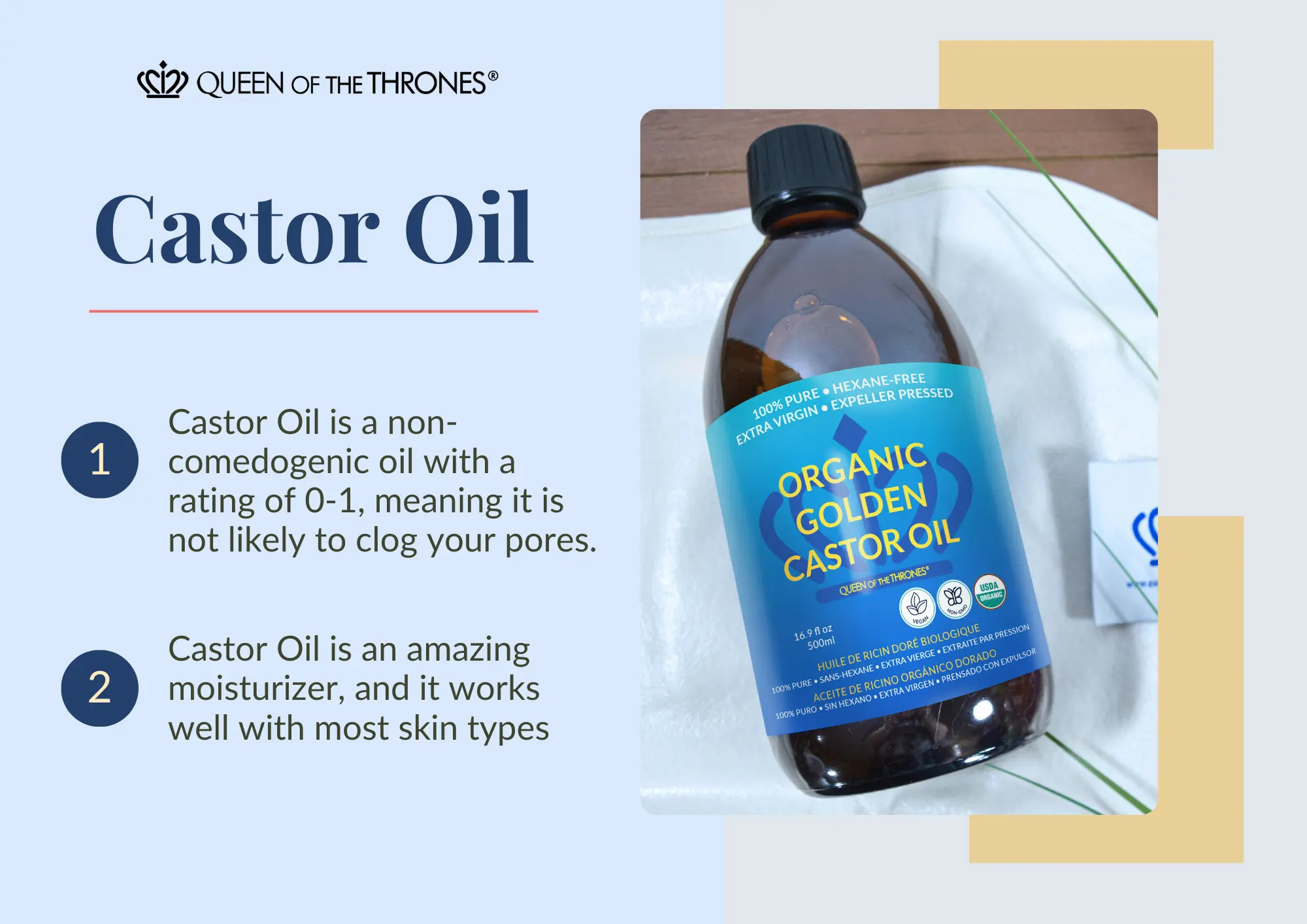Different Castor Oil Benefits by Queen of the Thrones 