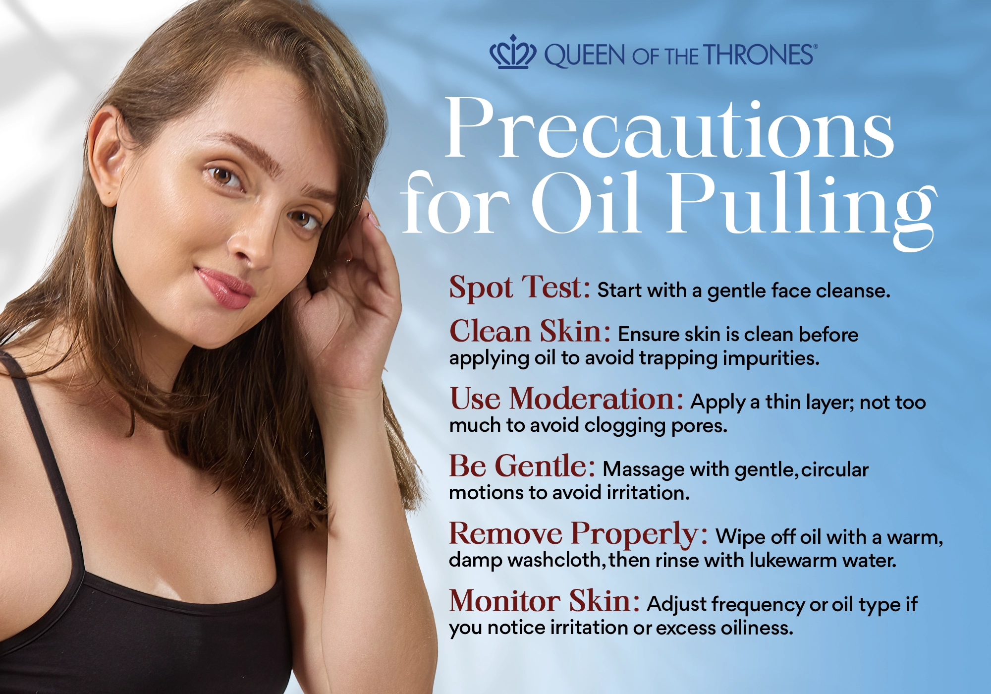 Precautions for oil pulling by Queen of the Thrones 