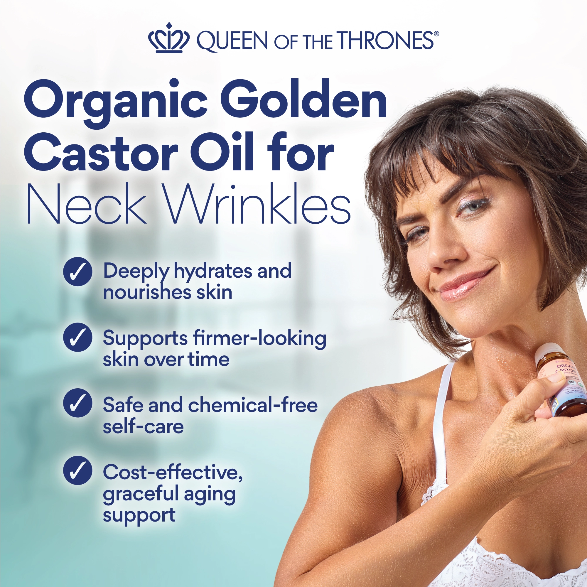 Queen of the Thrones Castor oil for neck wrinkles